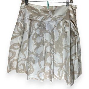 Banana Republic Pleated Size 6 White & Taupe